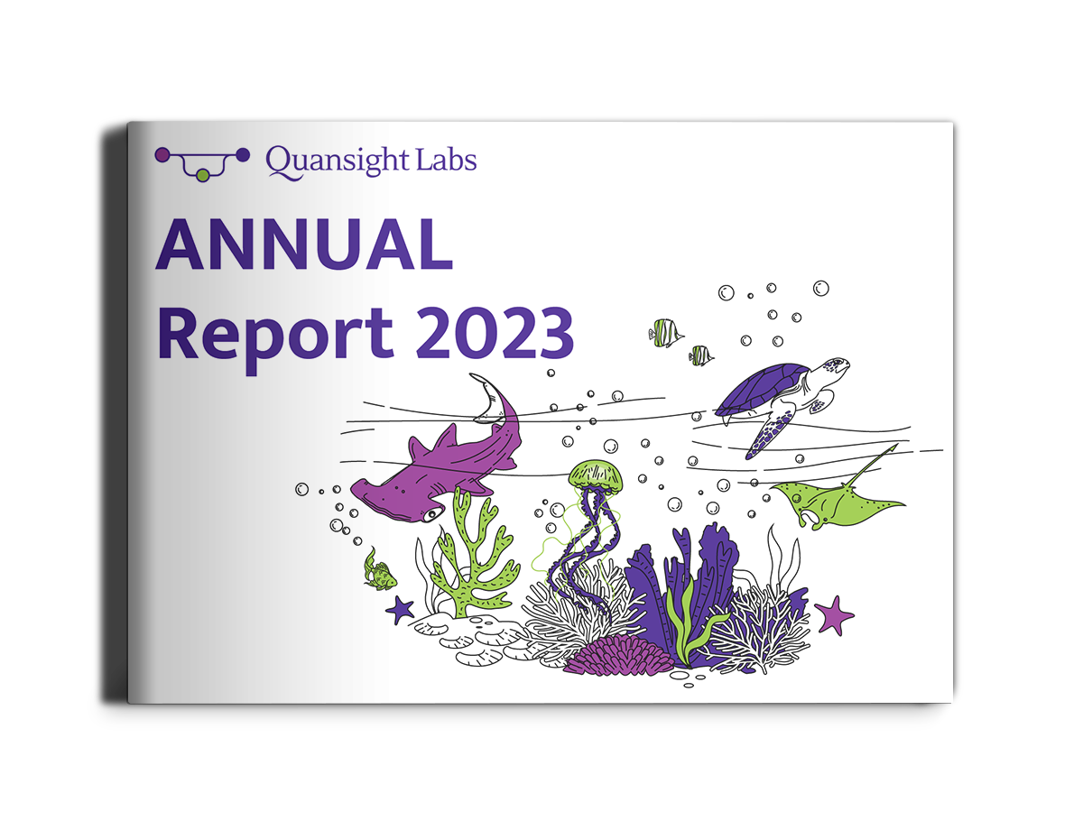 A digital mockup of a booklet titled Quansight Labs Annual Report 2023